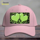 Lime Green Black Cheetah Hearts Oil Rubbed Novelty License Plate Hat Cotton / Pink