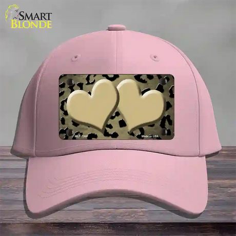 Gold Black Cheetah Hearts Oil Rubbed Novelty License Plate Hat Cotton / Pink