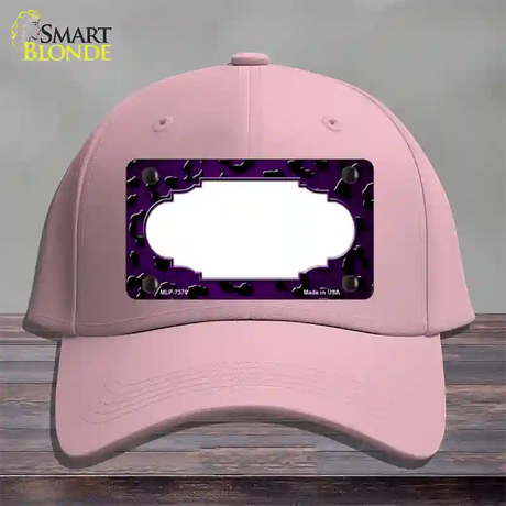 Purple Black Cheetah Scallop Oil Rubbed Novelty License Plate Hat Cotton / Pink