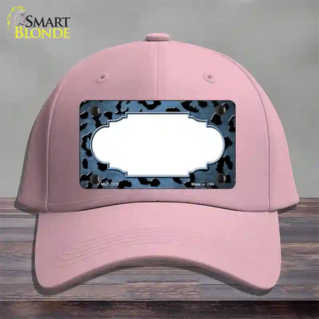 Light Blue Black Cheetah Scallop Oil Rubbed Novelty License Plate Hat Cotton / Pink