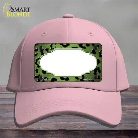 Lime Green Black Cheetah Scallop Oil Rubbed Novelty License Plate Hat Cotton / Pink