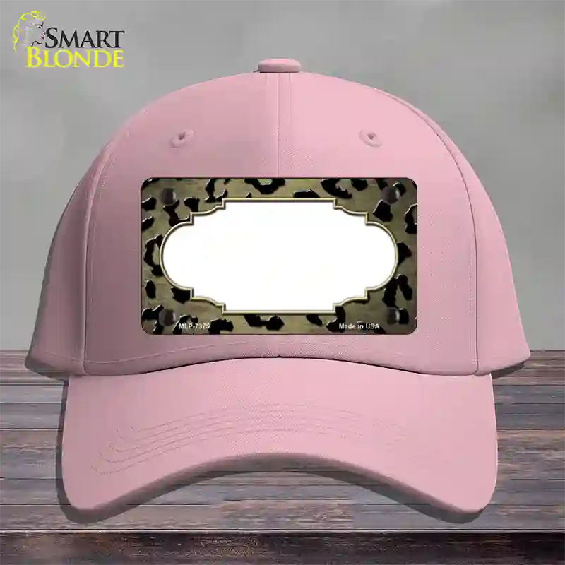 Gold Black Cheetah Scallop Oil Rubbed Novelty License Plate Hat Cotton / Pink