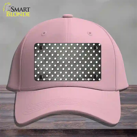 Gray White Small Dots Oil Rubbed Novelty License Plate Hat Cotton / Pink