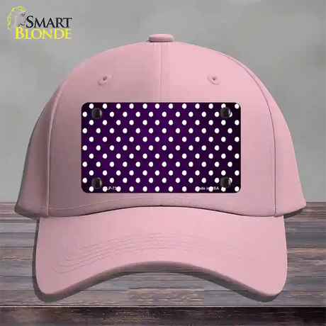 Purple White Small Dots Oil Rubbed Novelty License Plate Hat Cotton / Pink