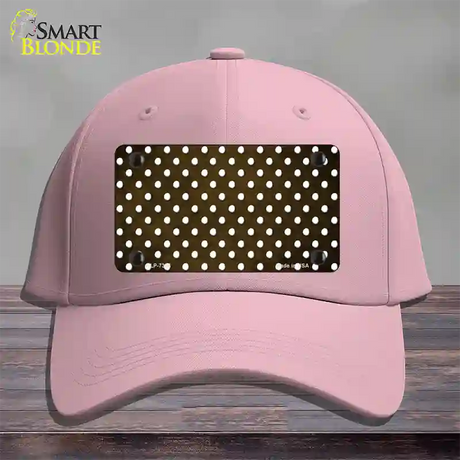 Brown White Small Dots Oil Rubbed Novelty License Plate Hat Cotton / Pink