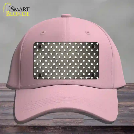 Tan White Small Dots Oil Rubbed Novelty License Plate Hat Cotton / Pink