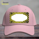 Yellow White Small Dots Scallop Oil Rubbed Novelty License Plate Hat Cotton / Pink