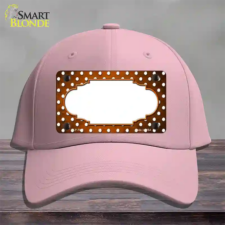 Orange White Small Dots Scallop Oil Rubbed Novelty License Plate Hat Cotton / Pink