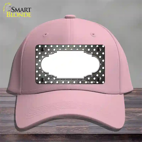 Gray White Small Dots Scallop Oil Rubbed Novelty License Plate Hat Cotton / Pink