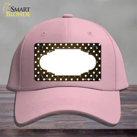 Brown White Small Dots Scallop Oil Rubbed Novelty License Plate Hat Cotton / Pink