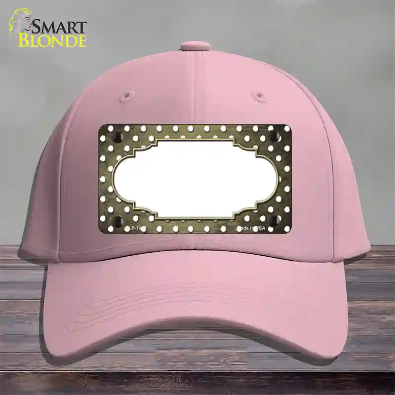 Gold White Small Dots Scallop Oil Rubbed Novelty License Plate Hat Cotton / Pink