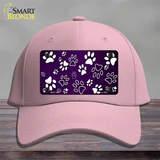 Purple White Paw Oil Rubbed Novelty License Plate Hat Cotton / Pink