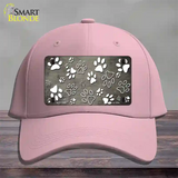 Tan White Paw Oil Rubbed Novelty License Plate Hat Cotton / Pink