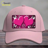 Paw Heart Pink White Novelty License Plate Hat Cotton / Pink