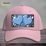 Paw Heart Light Blue White Novelty License Plate Hat Cotton / Pink