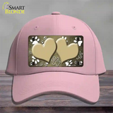 Paw Heart Gold White Novelty License Plate Hat Cotton / Pink