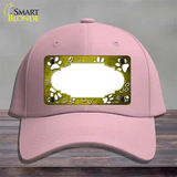 Paw Scallop Yellow White Novelty License Plate Hat Cotton / Pink