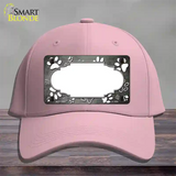 Paw Scallop Gray White Novelty License Plate Hat Cotton / Pink