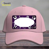 Paw Scallop Purple White Novelty License Plate Hat Cotton / Pink