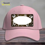 Paw Scallop Brown White Novelty License Plate Hat Cotton / Pink