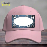 Paw Scallop Light Blue White Novelty License Plate Hat Cotton / Pink