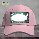 Paw Scallop Mint White Novelty License Plate Hat Cotton / Pink