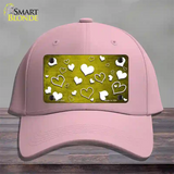 Yellow White Love Oil Rubbed Novelty License Plate Hat Cotton / Pink