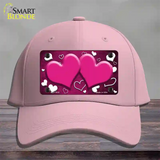 Pink White Love Hearts Oil Rubbed Novelty License Plate Hat Cotton / Pink