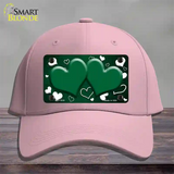 Green White Love Hearts Oil Rubbed Novelty License Plate Hat Cotton / Pink