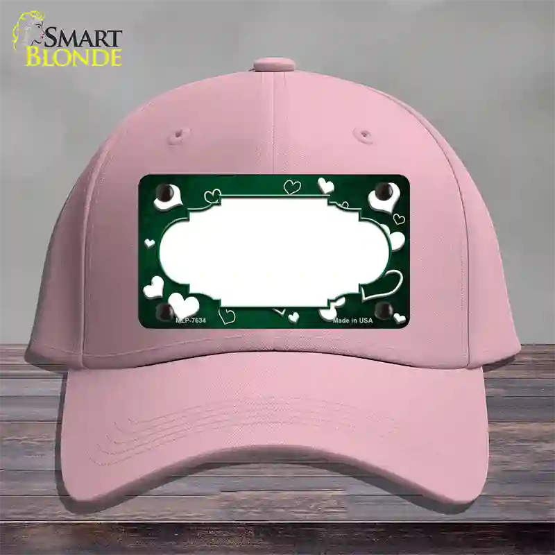 Green White Love Scallop Oil Rubbed Novelty License Plate Hat Cotton / Pink