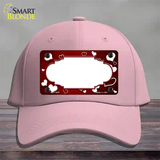 Red White Love Scallop Oil Rubbed Novelty License Plate Hat Cotton / Pink