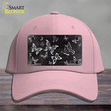 Black White Butterfly Oil Rubbed Novelty License Plate Hat Cotton / Pink