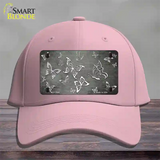 Gray White Butterfly Oil Rubbed Novelty License Plate Hat Cotton / Pink