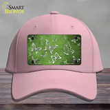 Lime Green White Butterfly Oil Rubbed Novelty License Plate Hat Cotton / Pink