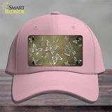 Gold White Butterfly Oil Rubbed Novelty License Plate Hat Cotton / Pink