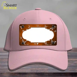 Orange White Scallop Butterfly Oil Rubbed Novelty License Plate Hat Cotton / Pink