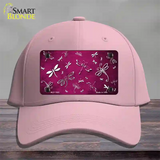 Pink White Dragonfly Oil Rubbed Novelty License Plate Hat Cotton / Pink