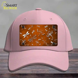 Orange White Dragonfly Oil Rubbed Novelty License Plate Hat Cotton / Pink