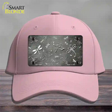 Gray White Dragonfly Oil Rubbed Novelty License Plate Hat Cotton / Pink