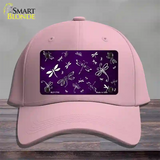 Purple White Dragonfly Oil Rubbed Novelty License Plate Hat Cotton / Pink