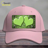 Lime Green White Dragonfly Hearts Oil Rubbed Novelty License Plate Hat Cotton / Pink