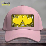 Yellow White Owl Hearts Oil Rubbed Novelty License Plate Hat Cotton / Pink