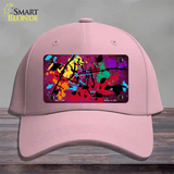 Pink Splatter Oil Rubbed Novelty License Plate Hat Cotton / Pink