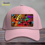 Orange Splatter Oil Rubbed Novelty License Plate Hat Cotton / Pink