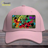 Lime Green Splatter Oil Rubbed Novelty License Plate Hat Cotton / Pink