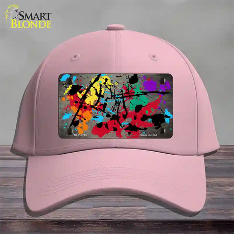 Tan Splatter Oil Rubbed Novelty License Plate Hat Cotton / Pink