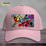 White Splatter Oil Rubbed Novelty License Plate Hat Cotton / Pink