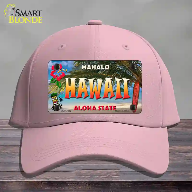 Hawaii State Novelty License Plate Hat Cotton / Pink