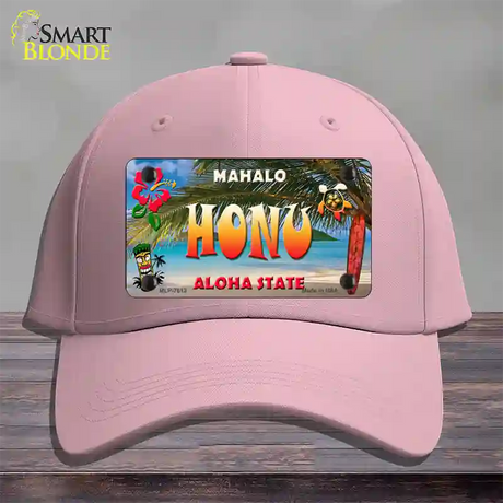 Honu Hawaii State Novelty License Plate Hat Cotton / Pink