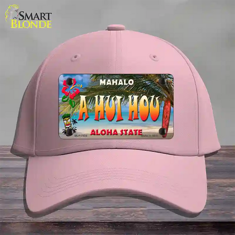 A Hui Hou Hawaii State Novelty License Plate Hat Cotton / Pink